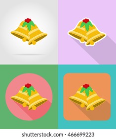 christmas and new year flat icons vector illustration isolated on background