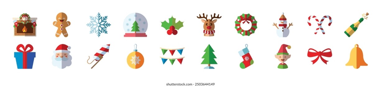 Christmas and New Year Flat Images. Suitable for infographics, books, banners and other designs