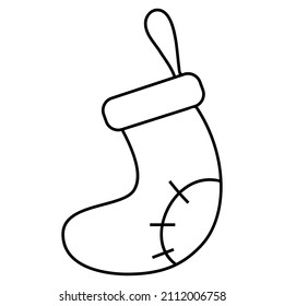 Christmas and new year flat line icons. Winter holidays sale decor. Signs and symbols  for xmas party celebration, greeting cards. Isolated element. Vector illustration.