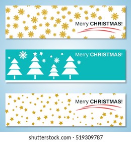 Christmas and New Year flat vector banners collection