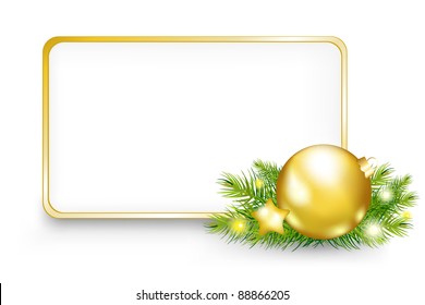 Marco De Navidad O Año Nuevo, Aislado En Fondo Blanco, Ilustración Vectorial