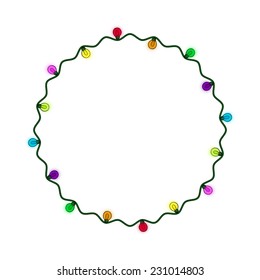 Christmas and New Year garland circle frame for your text