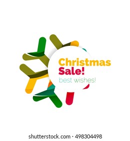Christmas and New Year geometric banner with text. Vector illustration
