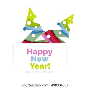 Christmas and New Year geometric banner with text. Vector illustration