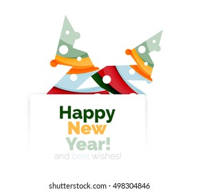 Christmas and New Year geometric banner with text. Vector illustration