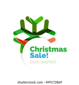 Christmas and New Year geometric banner with text. Vector illustration