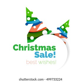 Christmas and New Year geometric banner with text. Vector illustration