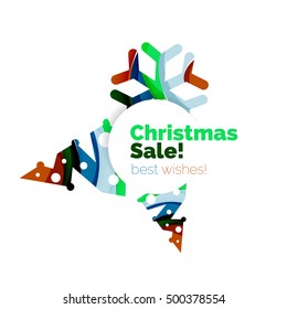 Christmas and New Year geometric banner with text. Vector illustration