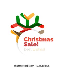 Christmas and New Year geometric banner with text. Vector illustration