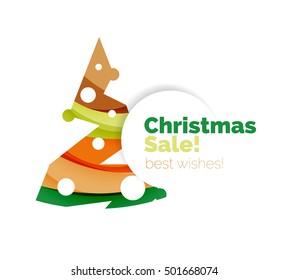 Christmas and New Year geometric banner with text. Vector illustration