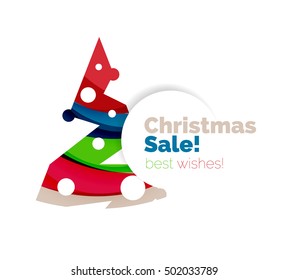 Christmas and New Year geometric banner with text. Vector illustration