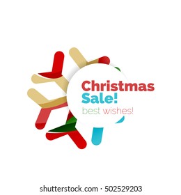 Christmas and New Year geometric banner with text. Vector illustration