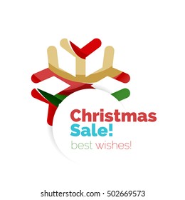Christmas and New Year geometric banner with text. Vector illustration