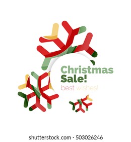 Christmas and New Year geometric banner with text. Vector illustration
