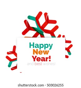 Christmas and New Year geometric banner with text. Vector illustration