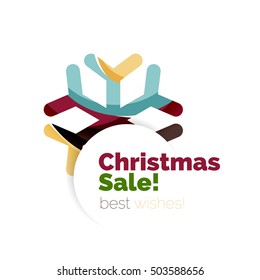 Christmas and New Year geometric banner with text. Vector illustration