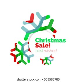 Christmas and New Year geometric banner with text. Vector illustration