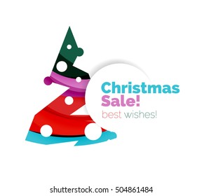 Christmas and New Year geometric banner with text. Vector illustration