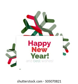 Christmas and New Year geometric banner with text. Vector illustration