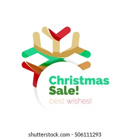 Christmas and New Year geometric banner with text. Vector illustration