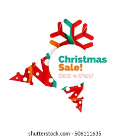 Christmas and New Year geometric banner with text. Vector illustration