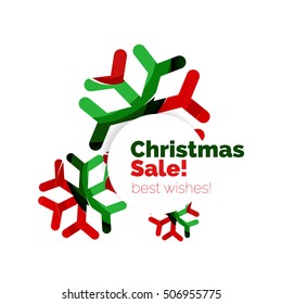 Christmas and New Year geometric banner with text. Vector illustration