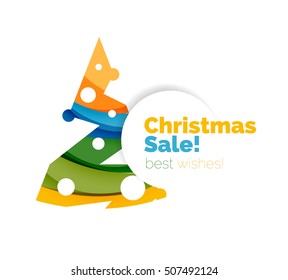 Christmas and New Year geometric banner with text. Vector illustration
