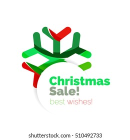 Christmas and New Year geometric banner with text. Vector illustration