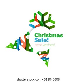 Christmas and New Year geometric banner with text. Vector illustration