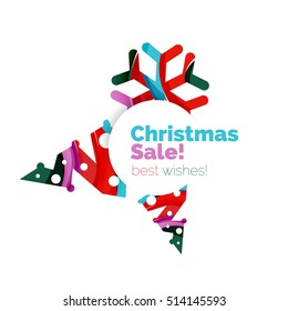 Christmas and New Year geometric banner with text. Vector illustration