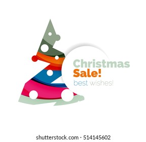 Christmas and New Year geometric banner with text. Vector illustration