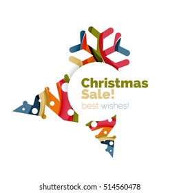 Christmas and New Year geometric banner with text. Vector illustration