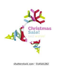 Christmas and New Year geometric banner with text. Vector illustration