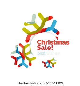 Christmas and New Year geometric banner with text. Vector illustration