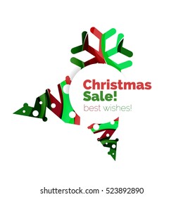 Christmas and New Year geometric banner with text. Vector illustration