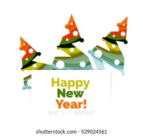 Christmas and New Year geometric banner with text. Vector illustration