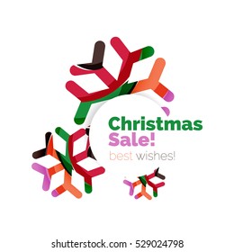 Christmas and New Year geometric banner with text. Vector illustration