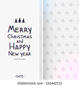 Christmas and New year geometric greeting card, triangular pattern