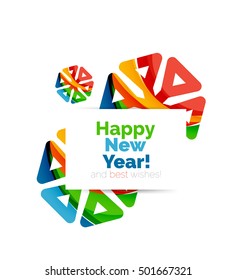 Christmas and New Year geometric paper design banner. Vector