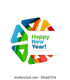 Christmas and New Year geometric paper design banner. Vector