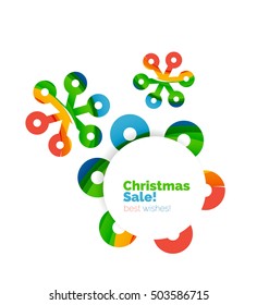 Christmas and New Year geometric paper design banner. Vector