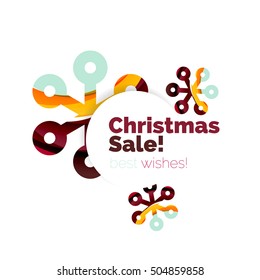 Christmas and New Year geometric paper design banner. Vector