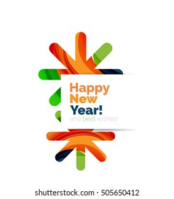 Christmas and New Year geometric paper design banner. Vector