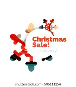 Christmas and New Year geometric paper design banner. Vector