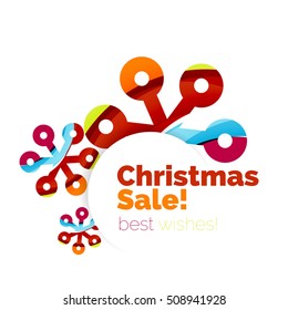 Christmas and New Year geometric paper design banner. Vector