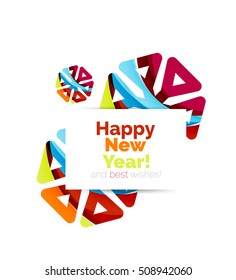 Christmas and New Year geometric paper design banner. Vector