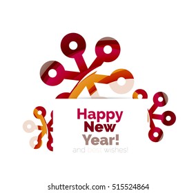 Christmas and New Year geometric paper design banner. Vector