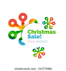 Christmas and New Year geometric paper design banner. Vector