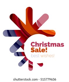 Christmas and New Year geometric paper design banner. Vector