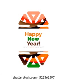 Christmas and New Year geometric paper design banner. Vector